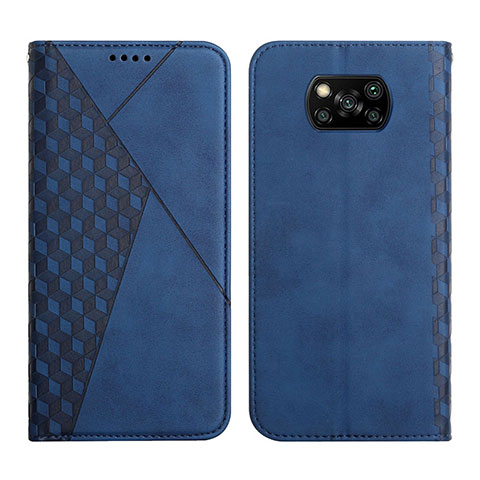 Funda de Cuero Cartera con Soporte Carcasa Y02X para Xiaomi Poco X3 NFC Azul