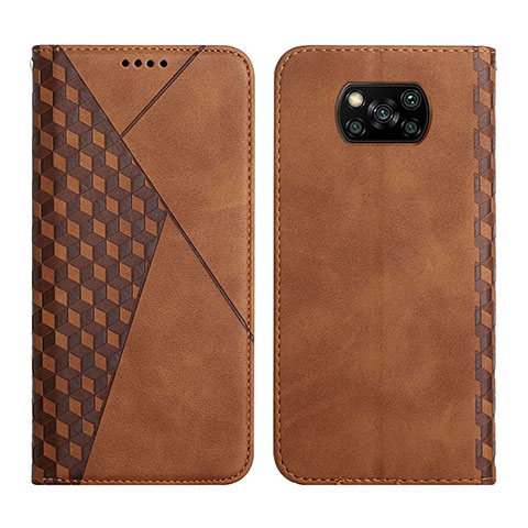 Funda de Cuero Cartera con Soporte Carcasa Y02X para Xiaomi Poco X3 NFC Marron