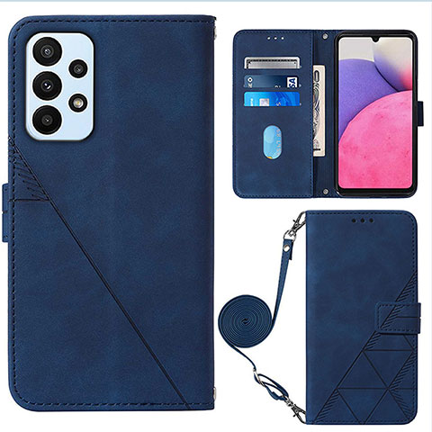 Funda de Cuero Cartera con Soporte Carcasa Y03B para Samsung Galaxy A23 4G Azul