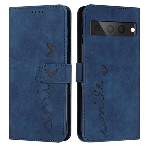 Funda de Cuero Cartera con Soporte Carcasa Y03X para Google Pixel 7 Pro 5G Azul