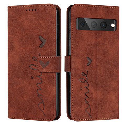 Funda de Cuero Cartera con Soporte Carcasa Y03X para Google Pixel 7 Pro 5G Marron