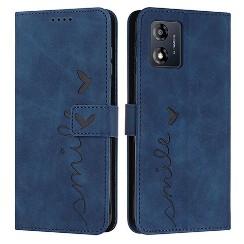 Funda de Cuero Cartera con Soporte Carcasa Y03X para Motorola Moto E13 Azul