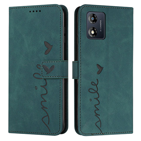 Funda de Cuero Cartera con Soporte Carcasa Y03X para Motorola Moto E13 Verde