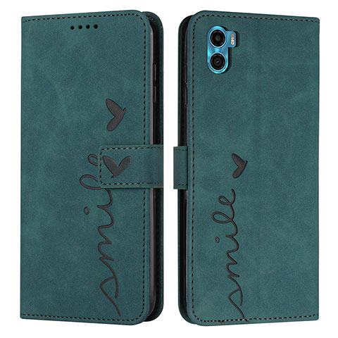 Funda de Cuero Cartera con Soporte Carcasa Y03X para Motorola Moto E22S Verde