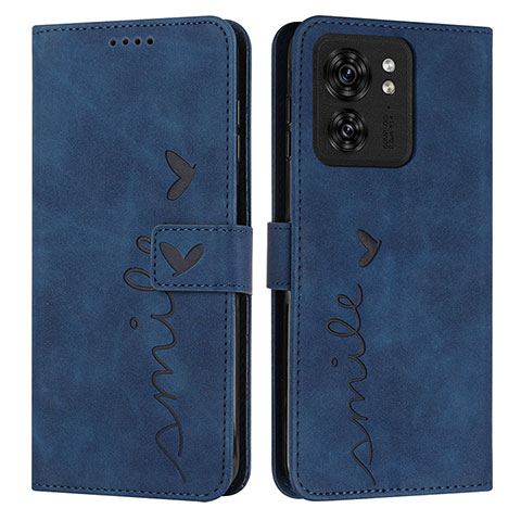 Funda de Cuero Cartera con Soporte Carcasa Y03X para Motorola Moto Edge (2023) 5G Azul