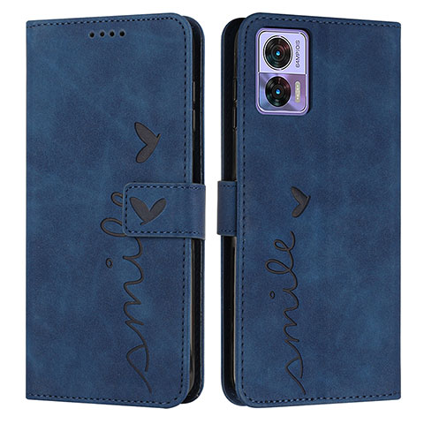 Funda de Cuero Cartera con Soporte Carcasa Y03X para Motorola Moto Edge 30 Lite 5G Azul