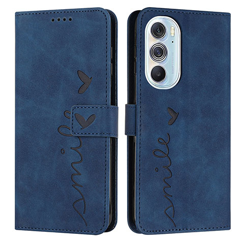 Funda de Cuero Cartera con Soporte Carcasa Y03X para Motorola Moto Edge 30 Pro 5G Azul