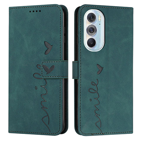 Funda de Cuero Cartera con Soporte Carcasa Y03X para Motorola Moto Edge 30 Pro 5G Verde