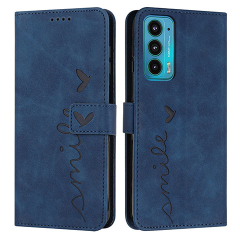 Funda de Cuero Cartera con Soporte Carcasa Y03X para Motorola Moto Edge Lite 5G Azul