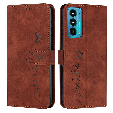 Funda de Cuero Cartera con Soporte Carcasa Y03X para Motorola Moto Edge Lite 5G Marron