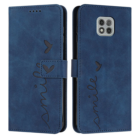 Funda de Cuero Cartera con Soporte Carcasa Y03X para Motorola Moto G Power (2021) Azul