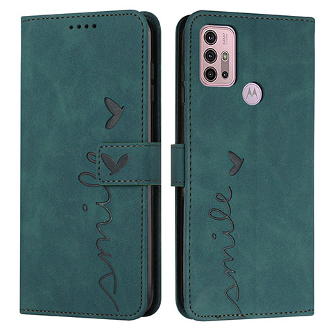 Funda de Cuero Cartera con Soporte Carcasa Y03X para Motorola Moto G10 Power Verde