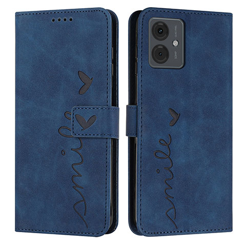 Funda de Cuero Cartera con Soporte Carcasa Y03X para Motorola Moto G14 Azul