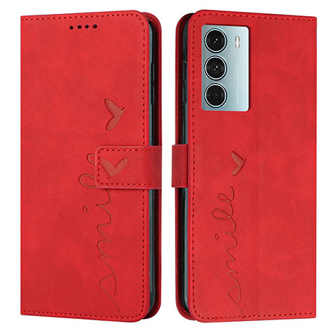 Funda de Cuero Cartera con Soporte Carcasa Y03X para Motorola Moto G200 5G Rojo