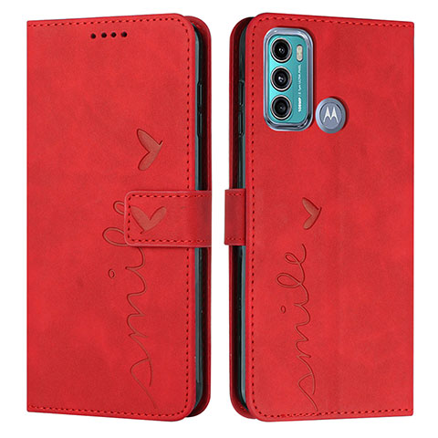 Funda de Cuero Cartera con Soporte Carcasa Y03X para Motorola Moto G40 Fusion Rojo