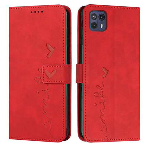 Funda de Cuero Cartera con Soporte Carcasa Y03X para Motorola Moto G50 5G Rojo