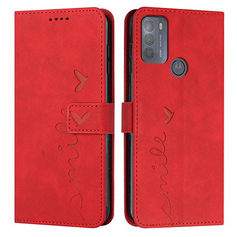 Funda de Cuero Cartera con Soporte Carcasa Y03X para Motorola Moto G50 Rojo