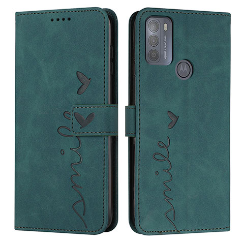 Funda de Cuero Cartera con Soporte Carcasa Y03X para Motorola Moto G50 Verde