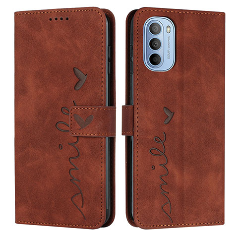 Funda de Cuero Cartera con Soporte Carcasa Y03X para Motorola Moto G51 5G Marron