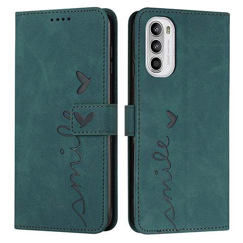 Funda de Cuero Cartera con Soporte Carcasa Y03X para Motorola MOTO G52 Verde