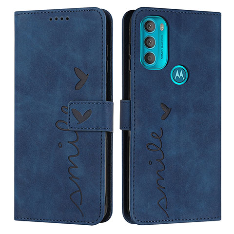 Funda de Cuero Cartera con Soporte Carcasa Y03X para Motorola Moto G71 5G Azul