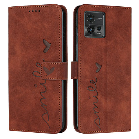 Funda de Cuero Cartera con Soporte Carcasa Y03X para Motorola Moto G72 Marron