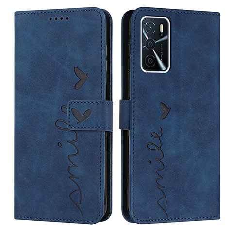 Funda de Cuero Cartera con Soporte Carcasa Y03X para Oppo A16s Azul