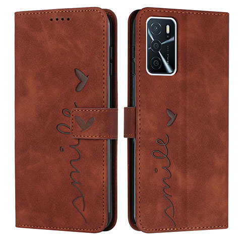 Funda de Cuero Cartera con Soporte Carcasa Y03X para Oppo A16s Marron