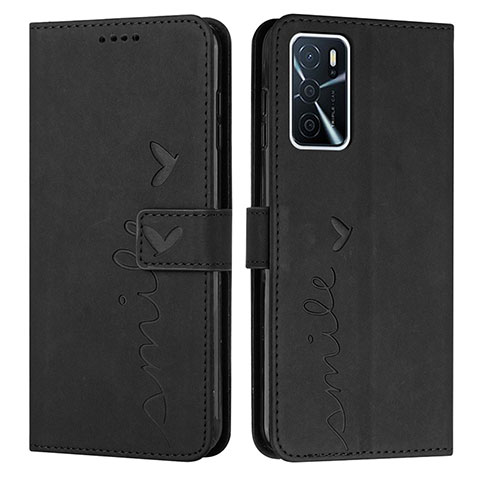 Funda de Cuero Cartera con Soporte Carcasa Y03X para Oppo A16s Negro