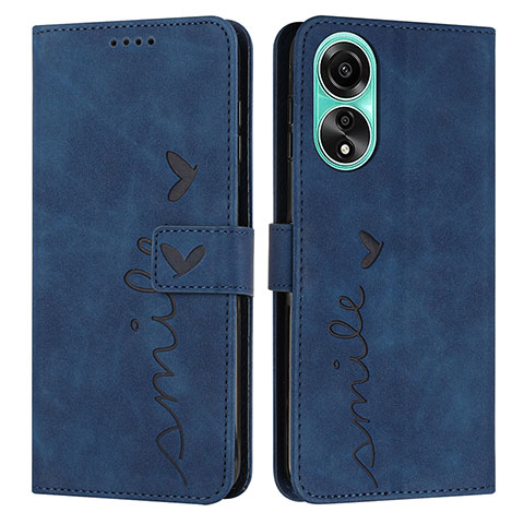 Funda de Cuero Cartera con Soporte Carcasa Y03X para Oppo A18 Azul