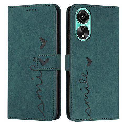 Funda de Cuero Cartera con Soporte Carcasa Y03X para Oppo A18 Verde