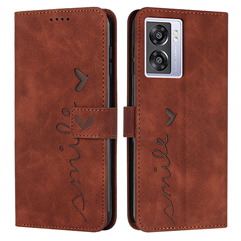 Funda de Cuero Cartera con Soporte Carcasa Y03X para Oppo A57 5G Marron