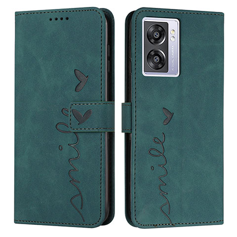 Funda de Cuero Cartera con Soporte Carcasa Y03X para Oppo A57 5G Verde