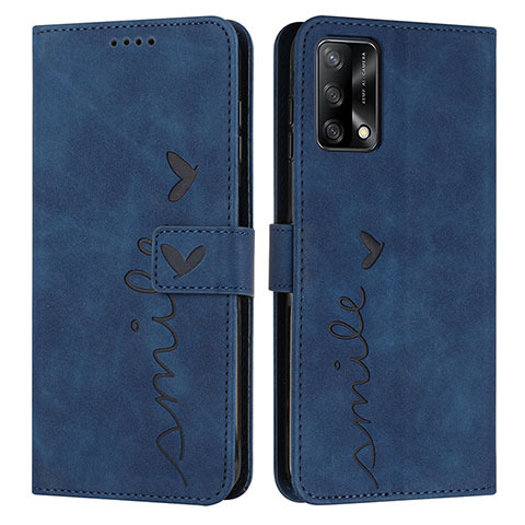 Funda de Cuero Cartera con Soporte Carcasa Y03X para Oppo A74 4G Azul