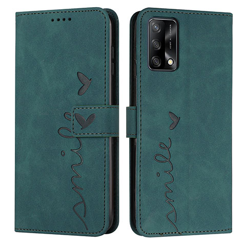 Funda de Cuero Cartera con Soporte Carcasa Y03X para Oppo A74 4G Verde