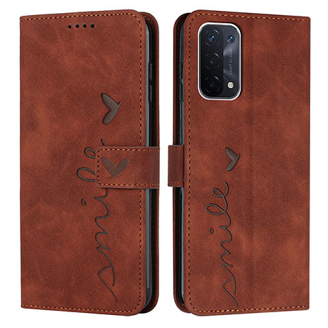 Funda de Cuero Cartera con Soporte Carcasa Y03X para Oppo A74 5G Marron