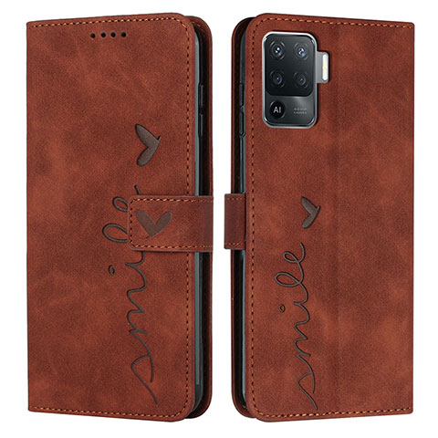 Funda de Cuero Cartera con Soporte Carcasa Y03X para Oppo A94 4G Marron