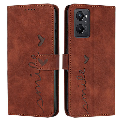 Funda de Cuero Cartera con Soporte Carcasa Y03X para Oppo A96 4G Marron