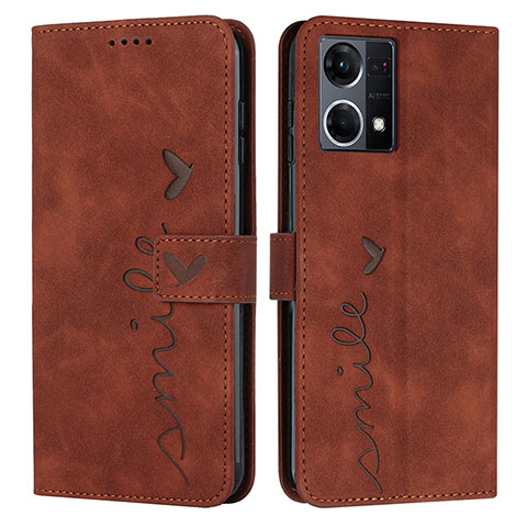 Funda de Cuero Cartera con Soporte Carcasa Y03X para Oppo F21 Pro 4G Marron