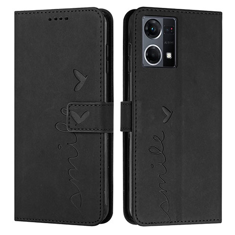 Funda de Cuero Cartera con Soporte Carcasa Y03X para Oppo F21 Pro 4G Negro