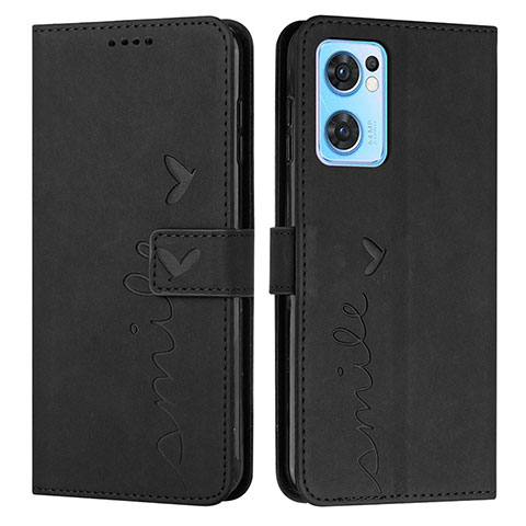 Funda de Cuero Cartera con Soporte Carcasa Y03X para Oppo Find X5 Lite 5G Negro