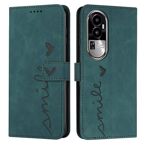 Funda de Cuero Cartera con Soporte Carcasa Y03X para Oppo Reno10 Pro+ Plus 5G Verde