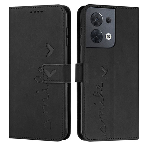 Funda de Cuero Cartera con Soporte Carcasa Y03X para Oppo Reno8 5G Negro