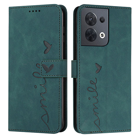 Funda de Cuero Cartera con Soporte Carcasa Y03X para Oppo Reno8 5G Verde