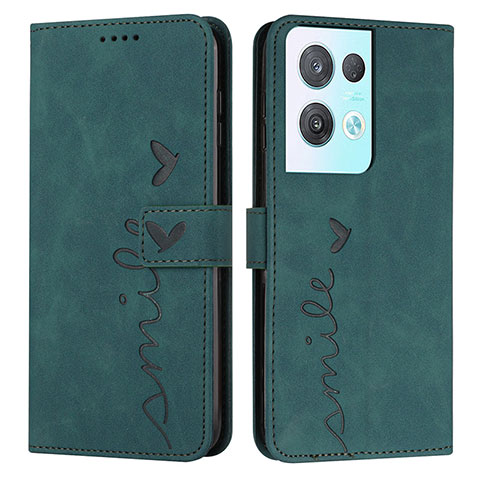 Funda de Cuero Cartera con Soporte Carcasa Y03X para Oppo Reno8 Pro 5G Verde