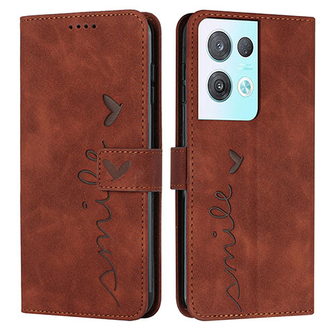 Funda de Cuero Cartera con Soporte Carcasa Y03X para Oppo Reno8 Pro+ Plus 5G Marron