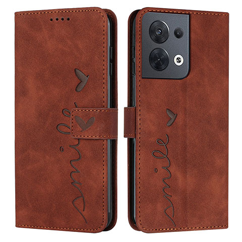 Funda de Cuero Cartera con Soporte Carcasa Y03X para Oppo Reno9 5G Marron