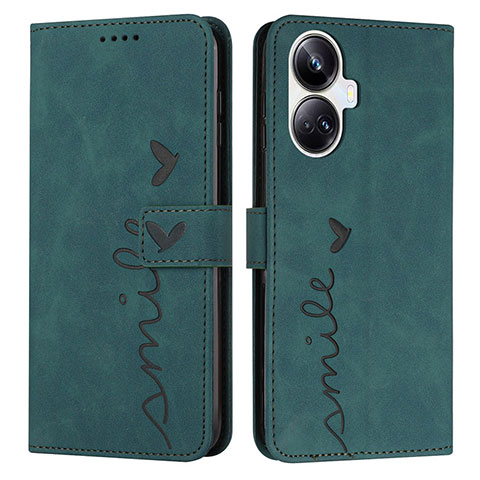 Funda de Cuero Cartera con Soporte Carcasa Y03X para Realme 10 Pro+ Plus 5G Verde