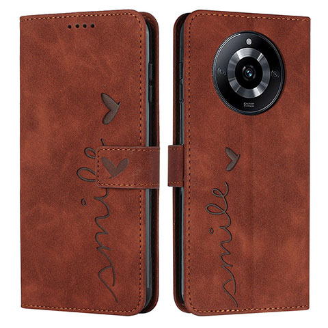 Funda de Cuero Cartera con Soporte Carcasa Y03X para Realme 11 Pro 5G Marron