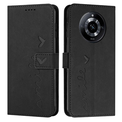 Funda de Cuero Cartera con Soporte Carcasa Y03X para Realme 11 Pro 5G Negro